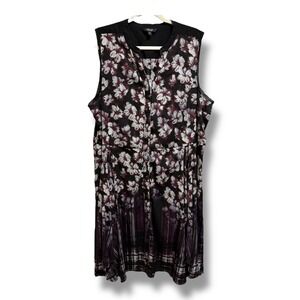SIMPLY VERA WANG Floral Print Sleeveless V-Neck Midi Dress Plus Size‎ XXL